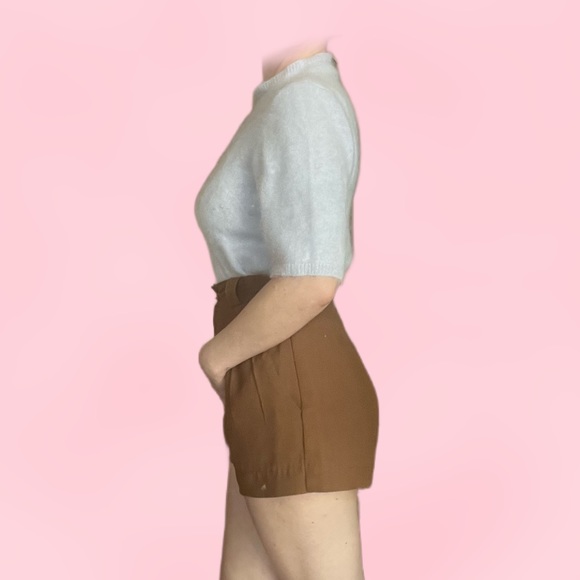 Calson Mock Neck Short Sleeve Angora Sweater Top - Picture 3 of 6